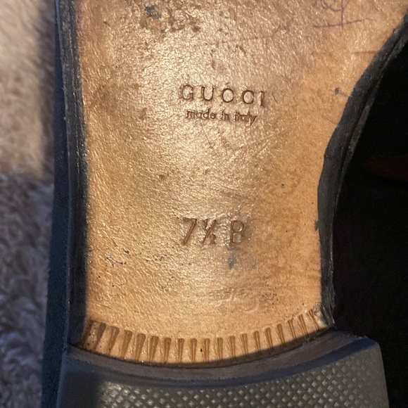 Black canvas & patent GG loafer with silver bit. - Picture 4 of 6